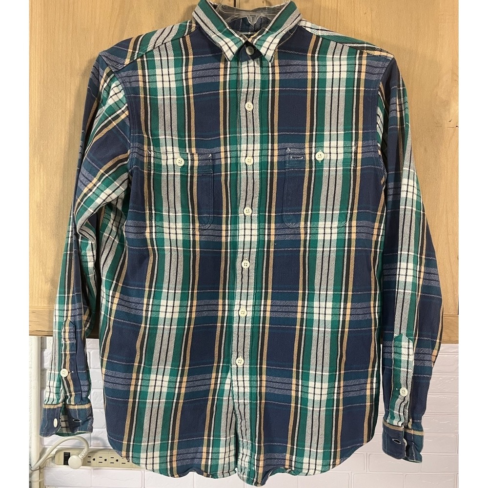 Polo Ralph Lauren Button Down Shirt Mens Large Green Plaid Long Sleeve Cotton